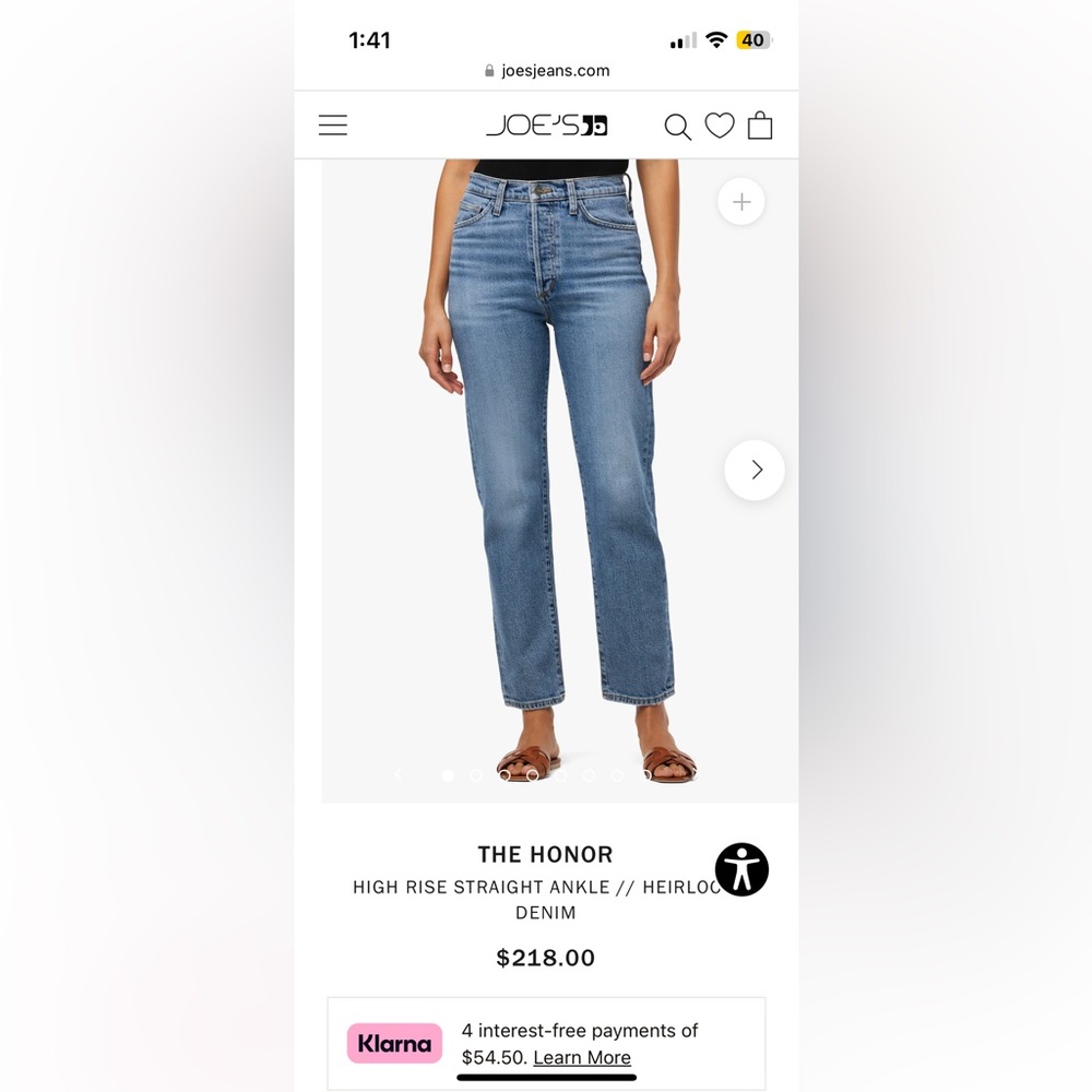 Joe’s jeans- The Honor, high rise vintage straight distressed